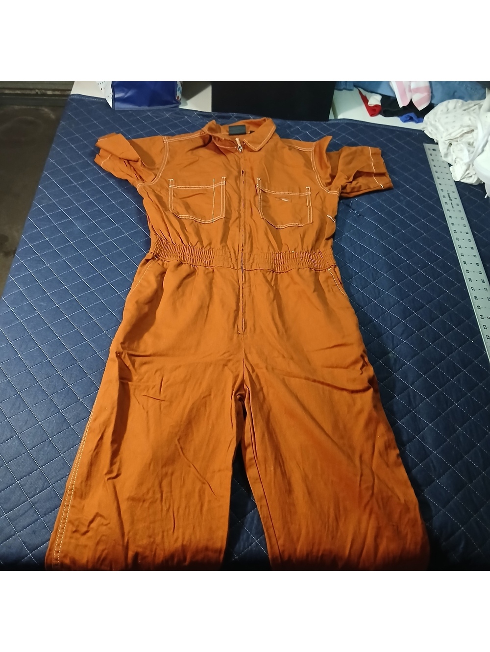 Dickies Workwear Coverall Jumpsuit Orange Short Sleeve Utility Flare XL